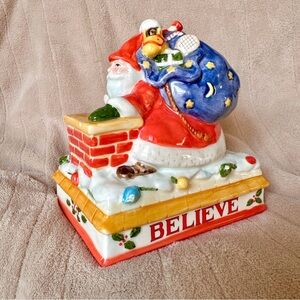 Mary Engelbreit Believe Santa Figurine 6” ceramic hand painted collectible